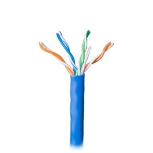 Bobina de 305 Metros Cable Par Trenzado Nivel 5 (CAT 5e) / CMR / Color Azul / 4 Pares de Conductores Sólidos de Cobre AWG 24 / Para Aplicaciones de CCTV