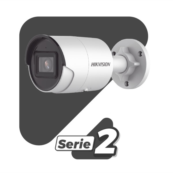 Bala IP 6 Megapixel / Lente 2.8 mm / 40 mts IR EXIR /Exterior IP67 / WDR 120 dB / PoE / Micrófono Integrado / Videoanaliticos (Filtro de Falsas Alarmas) / Metal / MicroSD / ONVIF / ACUSEARCH