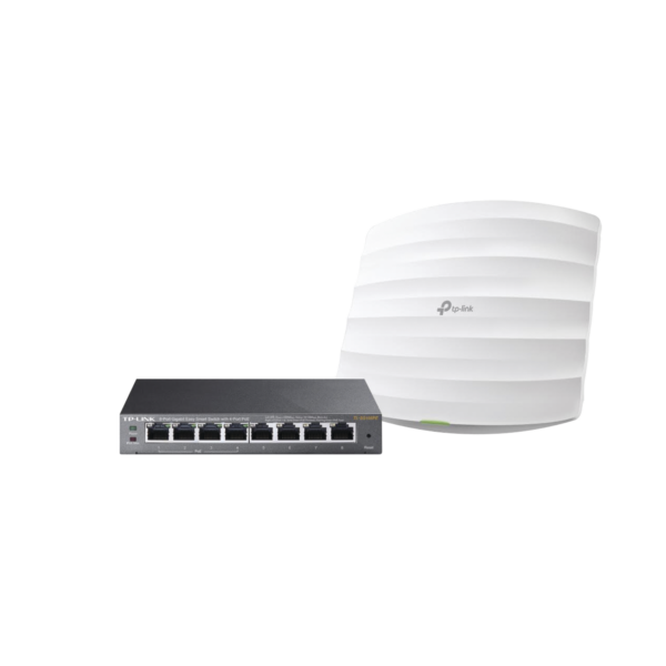 Kit de access point EAP245 y switch PoE TL-SG108PE