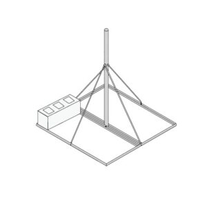 Base No Penetrante Base de 0.9 x 0.9 m con Mástil de 1.5 m x 2" diam. Ced.30 para Instalación de Antenas (HOT-DIP).