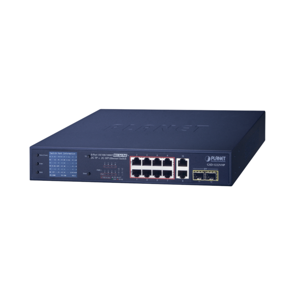 Switch No Administrable 8 Puertos Gigabit con Modo Extend PoE a 250 mts