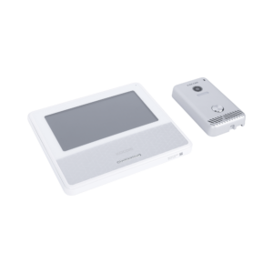 KIT DE VIDEOPORTERO IP COLOR BLANCO / Apertura con app / Súper elegante / Monitor WIFI / soporta 4 monitores y 2 frentes de calle / Alimentacion 110vca