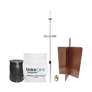 Kit pararrayo LinkedPro básico. Ideal para la protección de mástiles y postes.