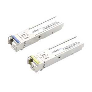 Transceptores Ópticos Industriales Bidireccionales SFP+ (Mini-Gbic) / Monomodo 1270 & 1330 nm / 10 Gbps / 10GBASE / Conector LC/UPC Simplex / DDM / Hasta 10 km / 2 Piezas