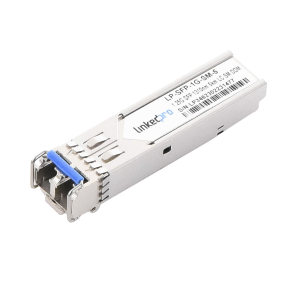 Transceptor Óptico SFP (Mini-Gbic) / Monomodo 1310 nm / 1.25 Gbps / 1000BASE / Conectores LC/UPC Dúplex / DDM / Hasta 5 km