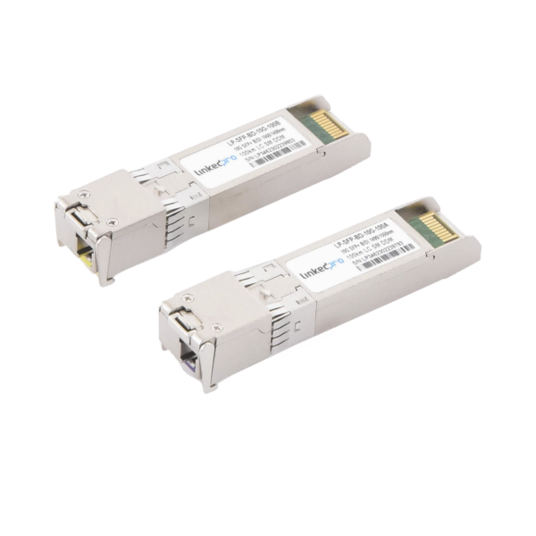 Transceptores Ópticos Bidireccionales SFP+ (Mini-Gbic) / Monomodo 1490 & 1550 nm / 10 Gbps / 10GBASE-BX / Conector LC/UPC Simplex / DDM / Hasta 100 km / 2 Piezas