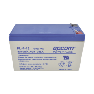 Batería 12 Vcc / 7 Ah / UL / Tecnología AGM-VRLA / Para uso en equipo electrónico Alarmas de intrusión / Incendio/ Control de acceso / Video Vigilancia / Terminales F1 / Cargador recomendado CHR-80.