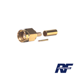 Conector SMA Macho Inverso de Anillo Plegable para Instalar en Cables RG-174/U y RG-316/U.