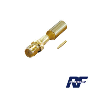 Conector SMA hembra inverso de anillo plegable para cable RG-58/U