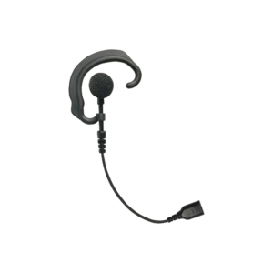 Auricular de gancho para el oído (RESPONDER) con cable de fibra trenzada y conector SNAP. Requiere micrófono de solapa de 1 o 2 hilos de la Serie SNAP.