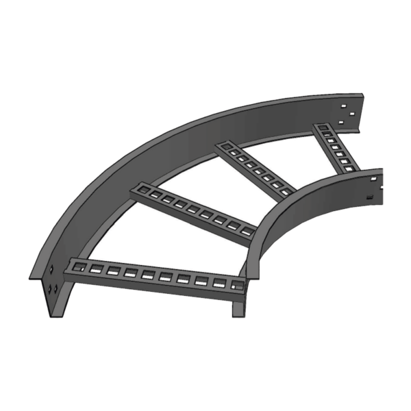 Curva Horizontal de Aluminio de 90° Perfil Z / Peralte 3 1/4" / Ancho 12" / Radio 8" / Incluye Tornillería (CHC90EZ314R8X12AK)