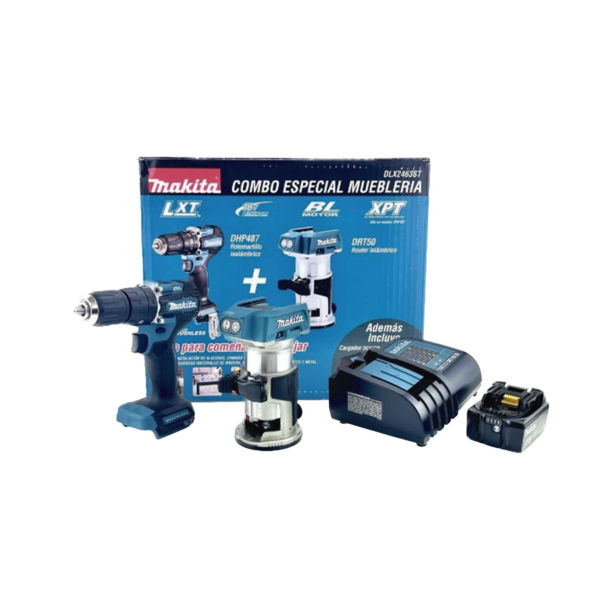 kit de Rotomartilló DHP487 +Fresadora Multifuncional DRT50