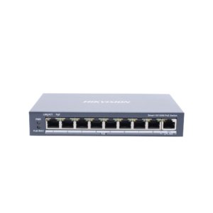 Switch Monitoreable PoE+ / 8 puertos 100 Mbps PoE+ / 1 puerto 1000 Mbps de Uplink / PoE hasta 300 Metros / Conexión Remota desde Hik-ParnerPro / 110 W