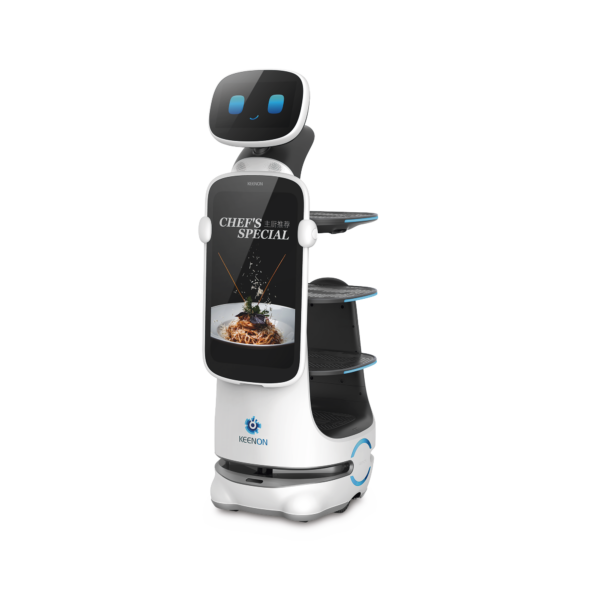 Robot Autonomo para Servicio de Meseros Ubicado por SLAM (Laser) / Mejora el Servicio al Cliente / Soporta 10 Kgs por Charola / Ideal para Restaurantes