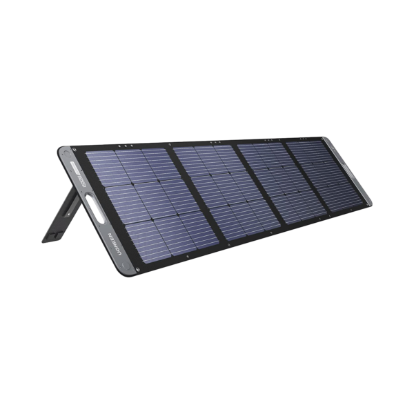 Panel Solar Plegable 200W / Recomendado para el Power Station Portable de 1200W UGREEN /  Alta Eficiencia de Conversión / Alineación Inteligente de la Luz Solar / Resistente Al Agua y Duradero / Incluye Cable XT60 Macho a Macho 2m.