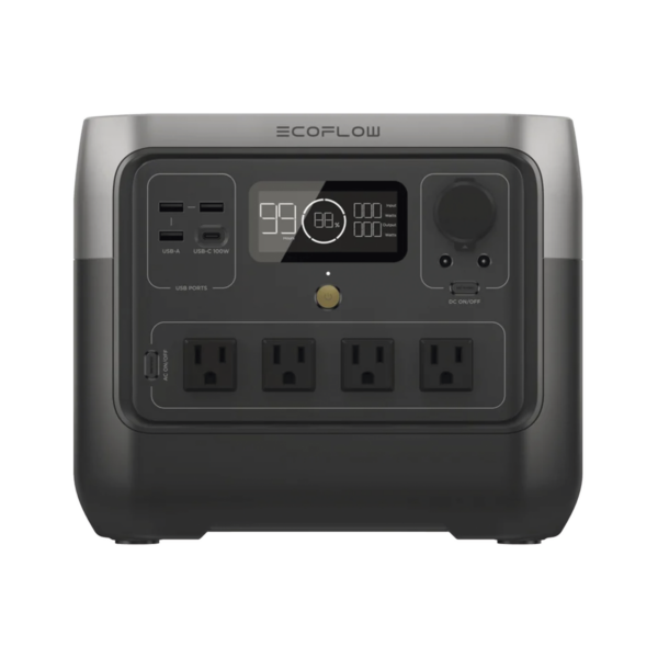 EcoFlow River 2 Pro | Estación de Energía Portátil 768Wh Litio LFP / 4 AC 800W (Max. 1600W) / 1 USB-C 100W / 3 USB -A 12W / Cargador de Coche 10A