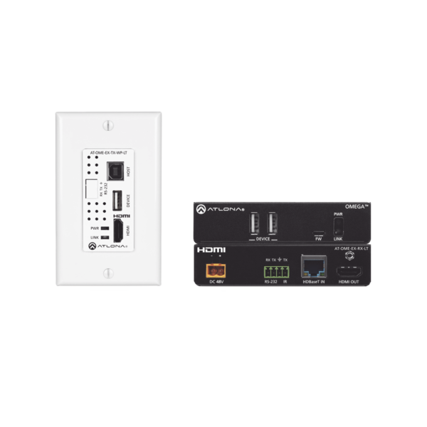 OMEGA 4K/UHD Placa de pared HDBaseT TX/RX para HDMI con USB