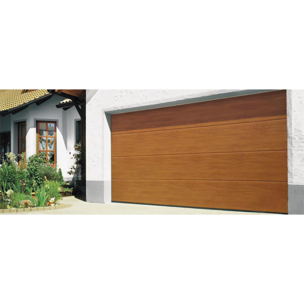 Puerta de Garage D/ Alta calidad / 12x9 pies / AISLADA / Estilo Americana / Imitacion Madera / Golden Oak / Linea Central .