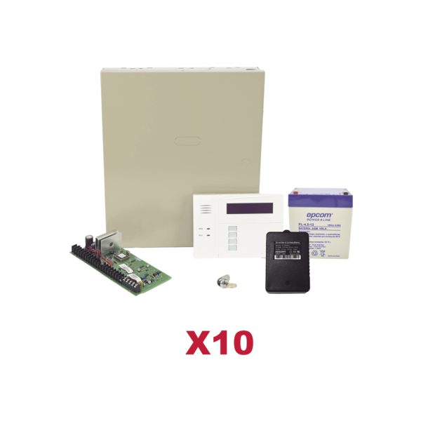 Kit de 10 Paneles de Alarma VISTA48 con Batería y Transformador