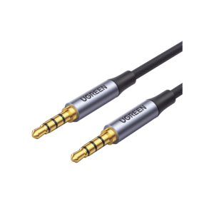 Cable Auxiliar de 3.5mm / Cable Audio Estéreo / Núcleo de Alambre de Cobre Esmaltado / Carcasa de Aluminio Azul + Nylon Trenzado /  Soporta Micrófono / 2 Metros