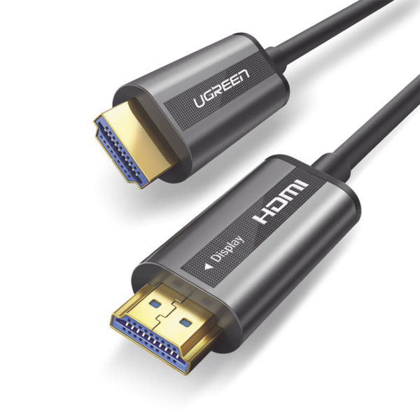 Cable HDMI de 15 Metros por Fibra Óptica 4K@60Hz | Fibra de 4 núcleos + Cobre estañado de 7 núcleos | Compatible con HDMI 2.0 | Alta velocidad 18 Gbps | 3D | HDR | Carcasa de  Zinc | Premium | 2 Años de Garantía.