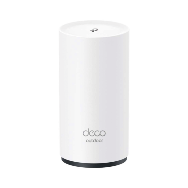 Router Inalámbrico MESH Exterior para Hogar / Doble Banda Wi-Fi 6 AX3000 Mbps / 2 Puerto Gigabit WAN/LAN / Puertos PoE 802.3 af/at Entrada / 2 Antenas Internas / Protección IP65 / Administración Mediante la App Deco (iOS