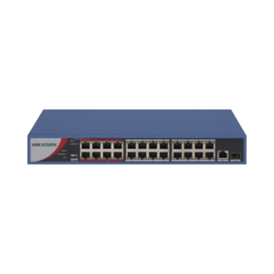 Switch PoE+ / No Administrable / 24 Puertos 10/100 Mbps PoE+ / 1 Puerto 10/100/1000 Mbps + 1 Puerto SFP Uplink / PoE hasta 250 metros / 230 W