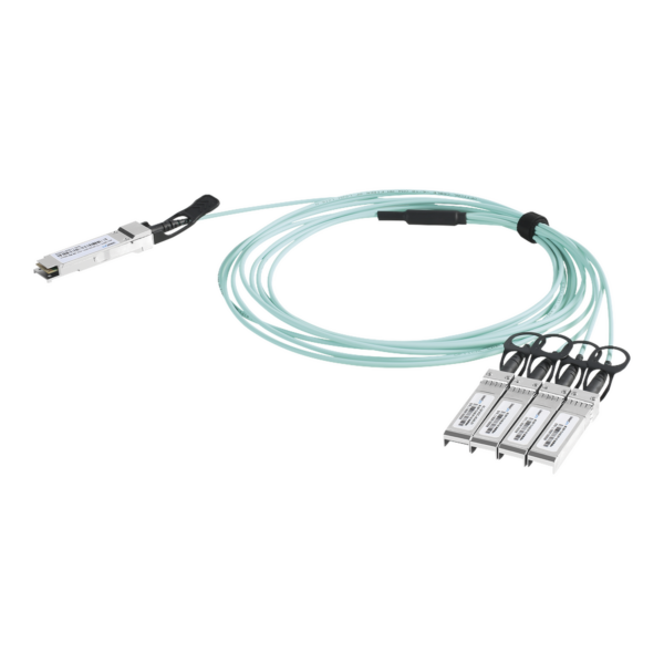 Cable AOC QSFP+ de 40 Gbps a 4x 10 Gbps / Cable de fibra óptica Activo / Longitud: 2 metros