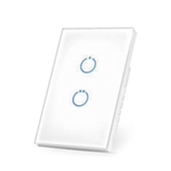 (ZWAVE) Interruptor On/Off panel táctil touch inalámbrico Zwave Plus 2 botones. No requiere cable neutro