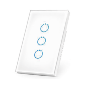 (ZWAVE) Interruptor On/Off panel táctil touch inalámbrico Zwave Plus 3 botones. Compatible con Hubitat HC8