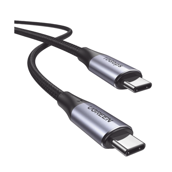 Cable USB-C a USB-C 3.2 Thunderbolt | 1 Metro | 240W | 10 Gbps | 480 Mbps | Soporta Video 4K@60Hz| Chip E-Market Inteligente | Carcasa de Aluminio | Nylon Trenzado | Blindaje de 4 capas.