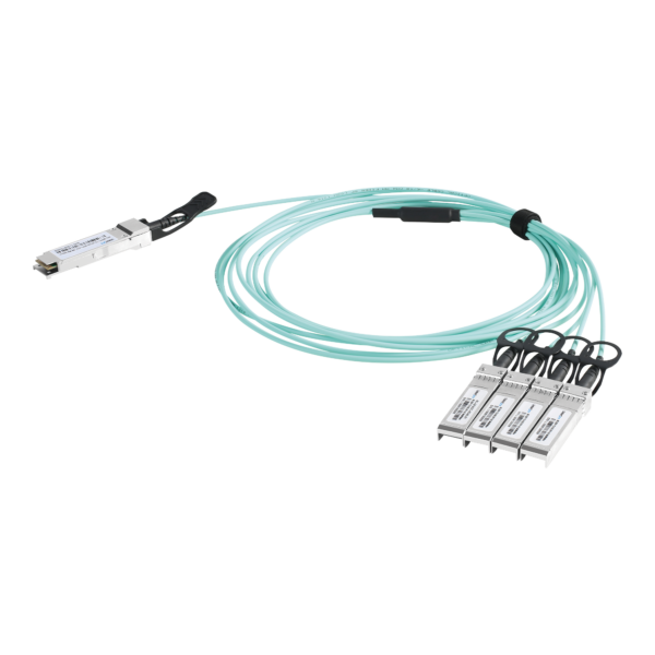 Cable AOC QSFP+ de 40 Gbps a 4x 10 Gbps / Cable de fibra óptica Activo / Longitud: 1 metro