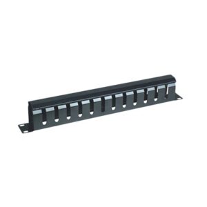 Organizador de Cables Horizontal de 1U para Rack de 19" con Cubierta Metálica