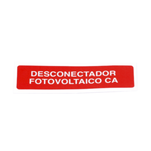 Etiqueta de Desconectador Fotovoltaico en Vinil Adhesivo Mate / Paquete con 20