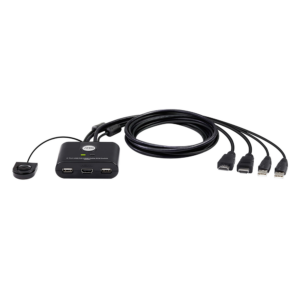 Switch KVM | USB FHD HDMI | de 2 puertos en formato cable | 1920x1080 @ 60Hz (FHD)	| HDCP 1.4 | Conecta y controla 2 equipos con un solo monitor