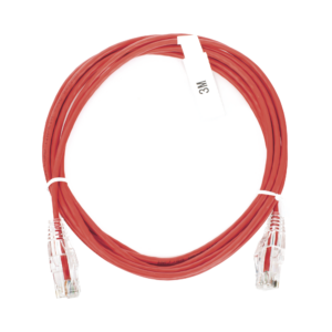 Cable de Parcheo Slim UTP Cat6 - 3 m Rojo Diámetro Reducido (28 AWG)