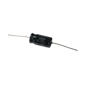 Capacitor Electrolitico de 100 mF a 16 Vcc.