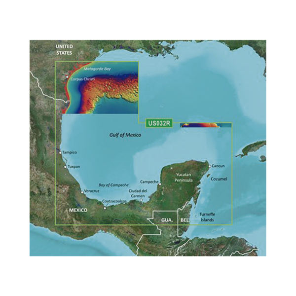 Mapa VUS032R Sur del Golfo de México.