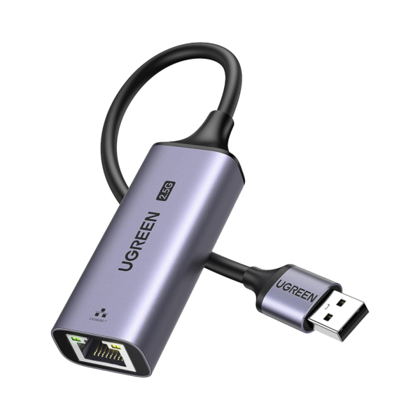 Adaptador USB-A 3.0 a Ethernet 2.5G | Chip de Última Generación RTL8156BG | Indicadores Led | Caja de Aluminio | Diseño Reforzado | Compacto y Portátil | Compatible con Laptop /PC/NAS/Enrutador/Switch de Ethernet