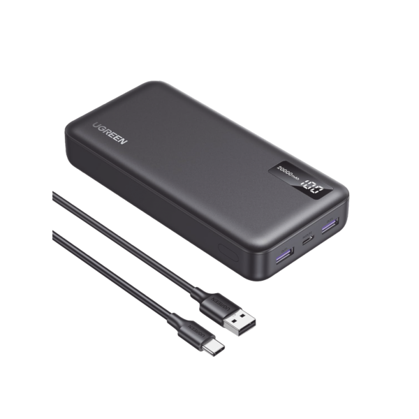 Power Bank 20000mAh | 22.5W | 1 USB-C | 2 USB-A | PD3.0 | QC4.0/3.0/2.0 | FPC | AFC | SPC | PPS | Carga 3 veces más Rápido | Protección Integrada| Material Ignifugo | UL94 V-0 | Pantalla Inteligente | Aprobado por Aerolíneas.