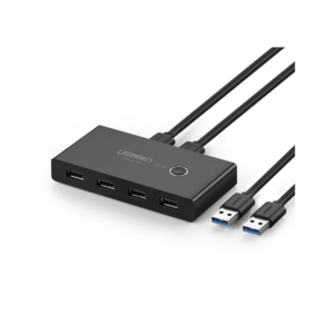 Conmutador USB para Compartir 4 Puertos USB 3.0 a 2 PC ?s | Cambio Mediante Botón | Incluye Dos Cables USB de 1.5 m | ABS | Permite que 2 Usuarios Compartan 4 Dispositivos Periféricos USB3.0