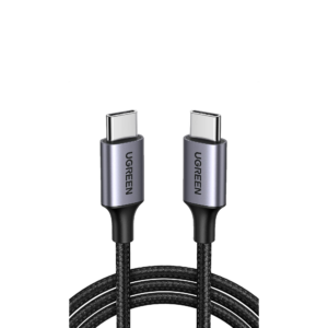 Cable USB-C a USB-C | 2 Metros | Transferencia de datos de 480 Mbps | Carga Rápida de hasta 60W | QC 4.0/3.0/2.0 | PD3.0 | FPC | AFC | Protección Integrada | Caja de Aluminio | Nylon Trenzado | Color Negro.