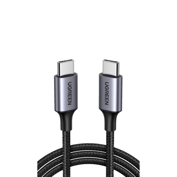 Cable USB-C a USB-C | 2 Metros | Transferencia de datos de 480 Mbps | Carga Rápida de hasta 60W | QC 4.0/3.0/2.0 | PD3.0 | FPC | AFC | Protección Integrada | Caja de Aluminio | Nylon Trenzado | Color Negro.