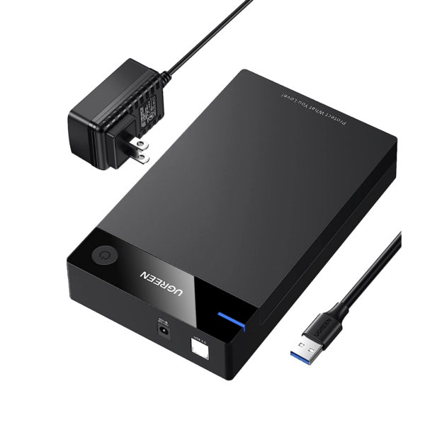 Carcasa de Disco Duro para  3.5" y  2.5" (Enclosure) | Con Cable USB 3.0 | Para HDD 3.5" / SSD 2.5" | SATA I/II/III | UASP | Hasta 16 TB | Compatible con Windows