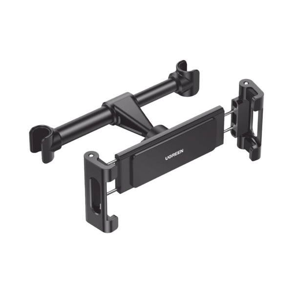 Soporte de Celular para Reposacabezas de automóvil / Compatibilidad con dispositivos de 4.7'' a 12.9'' / Ajustable de 101-144mm / Rotación de 360° / Goma Anti-Arañazos / Diseño Plegable / Anti Vibración / Aluminio +