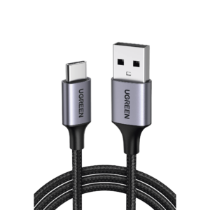 Cable USB-A a USB-C | 1 Metro | Transferencia de datos de 480 Mbps | Carga Rápida | QC 4.0/3.0/2.0 | FPC | AFC | Protección Integrada | Caja de Aluminio | Nylon Trenzado | Color Negro.