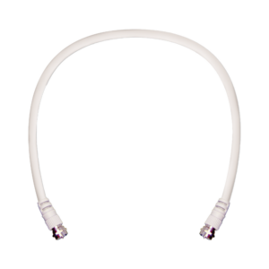 Jumper Coaxial con Cable Tipo RG-6 en Color Blanco de 60.96 centímetros de Longitud y Conectores F Macho en Ambos Extremos. 75 Ohm de Impedancia.