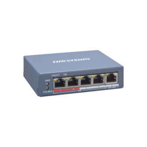 Switch PoE+ / Monitoreable / 4 Puertos 10/100 Mbps PoE+ / 1 Puerto 10/100 Mbps Uplink / Modo Estendido hasta 300 Metros /  45 W