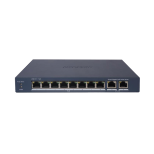 Switch Gigabit PoE+ / Administrable / 8 Puertos 1000 Mbps PoE+ / 2 Puertos 1000 Mbps de Uplink / Configuración Remota desde Hik-PartnerPro / Modo Extendido hasta 300 Metros / 60 W