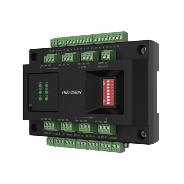 Expansor de 2 Puertas para Paneles de Control de Acceso DS-K27 Series / Comunicación RS-485 / 4 Entradas y 2 Salidas Auxiliares